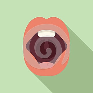 Preschool tongue icon flat vector. Diction idiom photo
