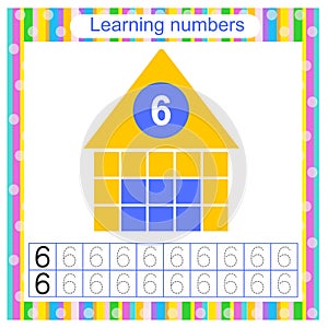 Preschool worksheet activity. Number worksheets for kids to practice writing the numbers.