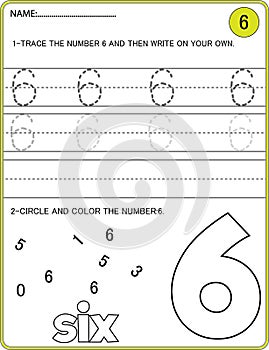 Preschool worksheet trace numbers. Basic writing and learning practices