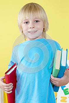 Preschooler with book