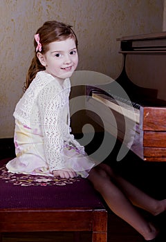 Preschooler at piano