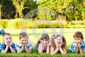 Preschoolers laughing