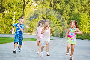 Preschoolers running