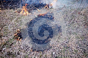 Prescribed controlled burn to create a firebreak