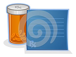 Prescription Drug Pill Bottle Cartoon photo