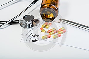 Prescription drugs overvoltage by a doctor.