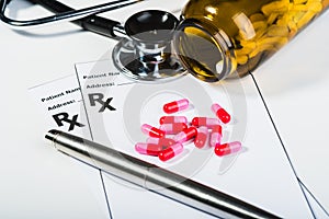 Prescription drugs overvoltage by a doctor.