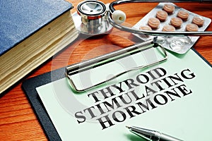 Prescription with TSH Thyroid stimulating hormone photo