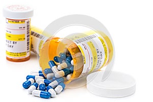 Prescription medication in pharmacy pill vials