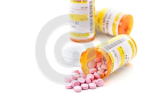 Prescription medication in pharmacy pill vials