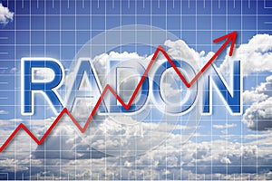 Presence of radon gas in the air - concept image