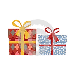 Present box, gift icon, vector illustration. Flat design style