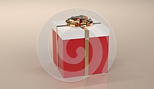 Present Box With Gold Ribbon