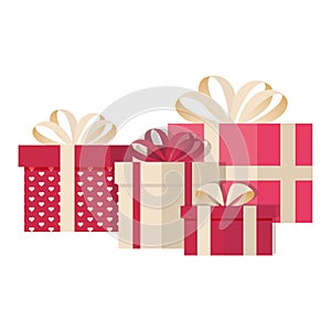 Present boxes, Gift boxes vector illustration set, isolated