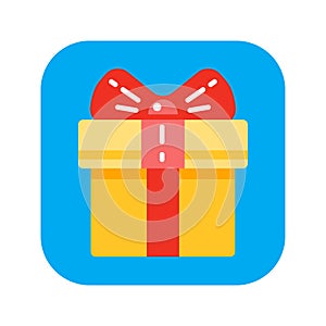 Present flat vector icon. Ð¡oncept of pleasant surprise.