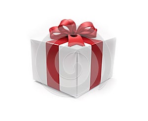 Present Gift Box with Red Bow