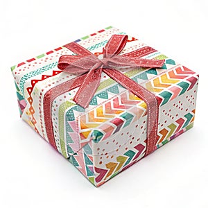 Present gift cadeau isolated on white background