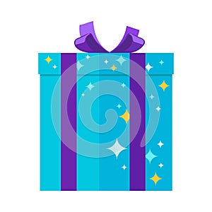 Present Giftbox for Festivals in Blue Colors with Stars