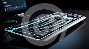 Present an image of a sleek and modern Logitech keyboard