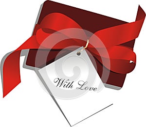 Present,red ribbon,card