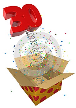 Present with spring 30 birthday