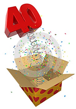 Present with spring 40 birthday