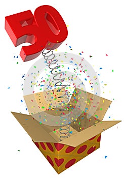 Present with spring 50 birthday