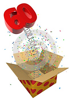 Present with spring 60 birthday