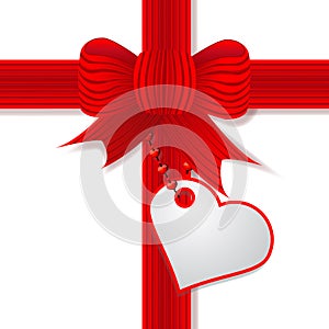 Present Valentine's day with red bow