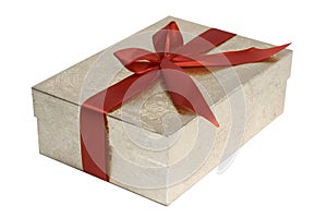 Present wrapped with red bow