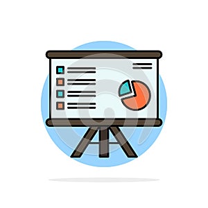 Presentation, Analytics, Business, Chart, Graph, Marketing, Report Abstract Circle Background Flat color Icon