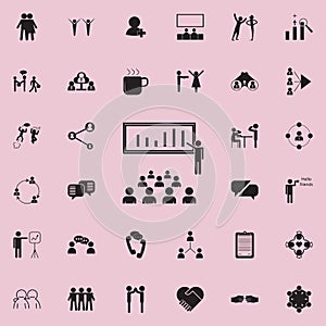 presentation of the audience diagram icon. Detailed set of Conversation and Friendship icons. Premium quality graphic design sign.