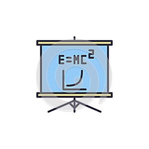 Presentation Board with EMC2 vector concept colored icon