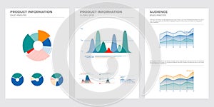 Presentation business analysis charts in color. Finance Charts.