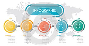 Presentation business info-graphic template, abstract infographics number options template,used for web design, business step