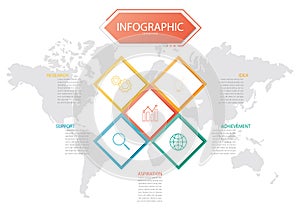 Presentation business info-graphic template, abstract infographics number options template,used for web design, business step