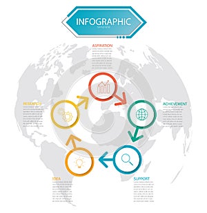 Presentation business info-graphic template, abstract infographics number options template,used for web design, business step