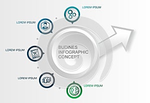 Presentation business infographic circle template with 5 options solution