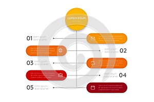 Presentation business infographic template with 5 options