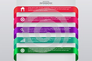 Presentation business infographic template with 5 options