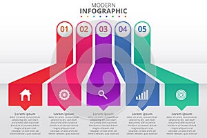 Presentation business infographic template with 5 options