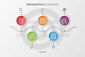 Presentation business infographic template with 5 options