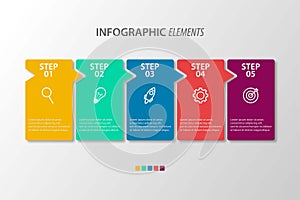 Presentation business infographic template with 5 options