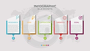 Presentation business infographic template with 5 options