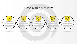 Presentation business infographic template with 5 options