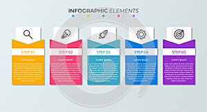 Presentation business infographic template with 5 options.
