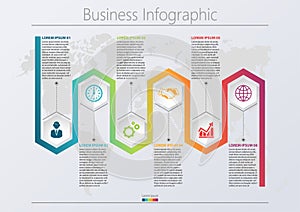 Presentation business infographic template with 6 options.