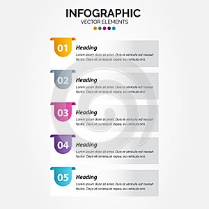 Presentation business Vertical Infographic template with 5 options