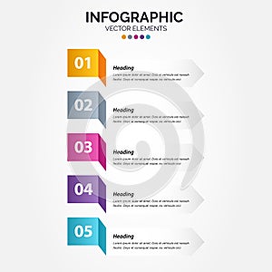 Presentation business Vertical Infographic template with 5 options