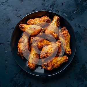 presentation of fried chicken wings in foodgraphy photo